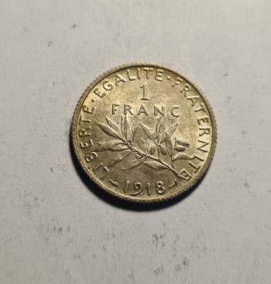 Franta 1 Franc 1918 UNC foto