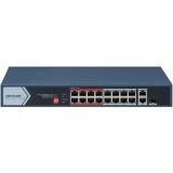 Switch PoE Hikvision DS-3E0318P-E/M(C): 16 &times; 10/100 Mbps PoE port,1&times;