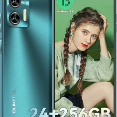 Telefon mobil Oukitel C35 Green, 4G, IPS 6.56 HD+, 24GB (12+12) RAM, 256GB ROM, Android 13, T616 Octa cores, 5150mAh, NFC, OTG, Dual SIM