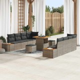 Cumpara ieftin Set de canapele pentru grădină cu pernă 11 pcs Gri Rattan poli