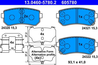 ATE 13.0460-5780.2 set placute frana,frana disc foto