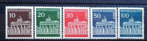 GERMANIA (BERLIN) 1966 - ARHITECTURA. POARTA BRANDENBURG, SERIE MNH, PT6