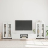 vidaXL Set comodă TV cu sertar cu raft FLORIN 3 pcs Alb Lemn compozit 3397934