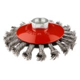 Perie conica din sarma inox impletita 100 mm M14 pentru polizor unghiular