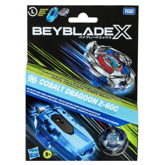 BEYBLADE X LET IT RIP SET LANSATOR SI ROATA COBALT DRAGOON 2-60C SuperHeroes ToysZone