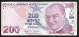 TURCIA 200 LIRE 2020 ( 2009 ) prefix D [3] P- 227d , Guvernator : Murat Uysal , Viceguvernator : Emrah Seher