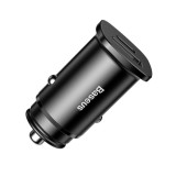 Baseus - Car Charger Square (CCALL-AS01) - USB Type-C, Quick Charge, 5A - Black