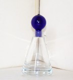 Cumpara ieftin Sticluță pentru parfum, cristal suflat manual, dop albastru, proveniență Italia