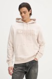 Diesel hanorac de bumbac S-GINN-HOOD-K44 barbati, culoarea bej, cu glugă, modelator, A14022.0KMAM