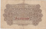 Bancnotă 25 bani 1917 Banca Generală Rom&acirc;nă, ocupația germană, F.1325549