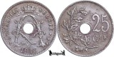 1913, 25 Centimes - Albert I - Regatul Belgiei - inscripție olandeză, Europa