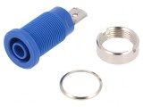 Soclu Banană 4mm 24A Albastru Nichelat Pe Panou