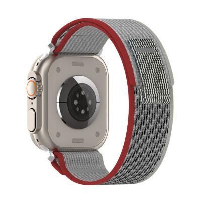 Curea pentru Apple Watch 1/2/3/4/5/6/7/8/SE/SE 2 (38/40/41mm) - Techsuit Watchband (W039) - Red / Gray foto