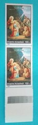 TIMBRE ROM&amp;Acirc;NIA LP1399/1995 -CRĂCIUN - Serie &amp;icirc;n pereche MNH foto