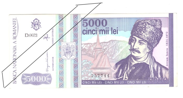 Bancnota 5000 lei mai 1993, stare buna