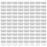 Borcane din sticla pentru gem, capace argintii, 96 buc, 110 ml