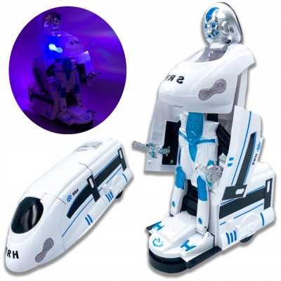 TREN ROBOT INTERACTIV 2-&amp;Icirc;N-1 VEHICUL TRANSFORMABIL FUNCȚIONEAZĂ CU BATERII foto