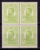 Cumpara ieftin ✅ RO 1909 LP 67c "Carol I tipo." , 5B verde/galbui in bloc de 4 , MNH perfect
