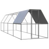 Cumpara ieftin Cotet de exterior pentru pasari, 2x8x2 m, otel zincat