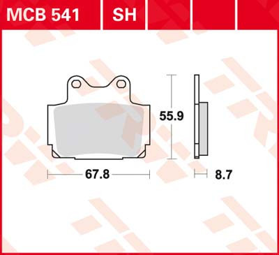 Set placute frana TRW MCB541 - Yamaha FZR 400 - FZS 600 - TZR 150-250 TDR 250 - RD 350 - XJ 600 Diversion - SRX 600 foto