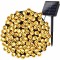 Instalatie brad solara, alb cald, 100 LED, 10M, IP44, fir negru