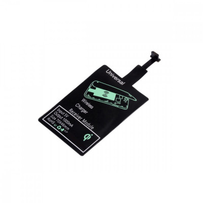Incarcator Wireless Receiver Type - A Micro USB, Envisage, putere 5V / 1A, incarcare telefon cu inductie electromagnetica, negru foto