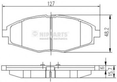 Set placute frana,frana disc CHEVROLET SPARK (2000 - 2004) NIPPARTS J3600909