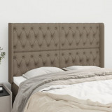 VidaXL Tăblie de pat cu aripioare gri taupe 147x16x118/128 cm textil