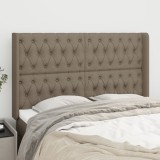 VidaXL Tăblie de pat cu aripioare, gri taupe, 163x16x118/128cm, textil 3119926