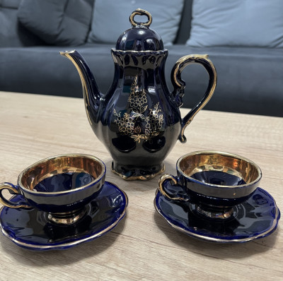 Set Cești Cafea/Ceai de colectie din ceramica cobalt foto