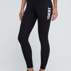 Dkny colanti femei, culoarea negru, cu imprimeu