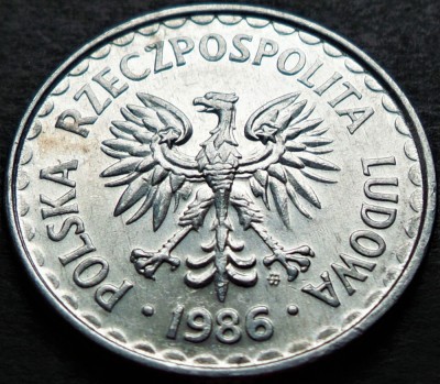 Moneda 1 ZLOT - POLONIA, anul 1986 *cod 2806 B foto