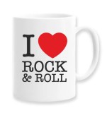 Cana alba personalizata &quot;I love rock &amp; roll&quot;, INOVATIX&reg;. 330ml, Oem