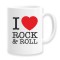 Cana alba personalizata &quot;I love rock &amp; roll&quot;, INOVATIX&reg;. 330ml