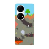 Husa compatibila cu Huawei Nova Y70 model Pixelated World Minecraft, Silicon, TPU, Viceversa, Transparent, Carcasa