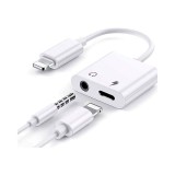 Adaptor Audio Lightning la Jack 3.5mm XO-NB172B, 2A, 0.2m, Alb - Compatibil iPhone