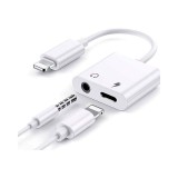 Cablu adaptor conector iPhone - iPhone Lightning + Jack 3.5 mm 0.2m 2A alb XO-NB172B