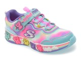 Pantofi sport SKECHERS albastri, GUMMY FRIENDS, din material textil