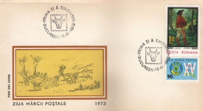 Romania 1973 - ziua marcii postale, FDC