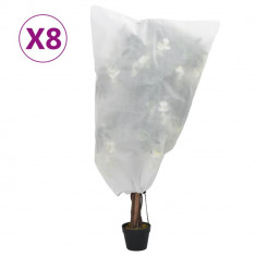 vidaXL Huse pentru plante din fleece cu șnur 8 buc. 70 g/m² 0,8x1 m