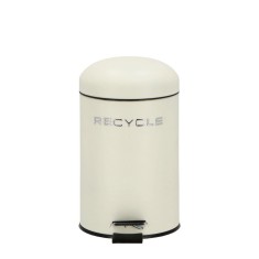 Cos gunoi cu pedala metal alb 17 x 25 cm, 3 L