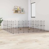 VidaXL Cușcă animale de companie cu ușă 52 panouri negru 35x35 cm oțel