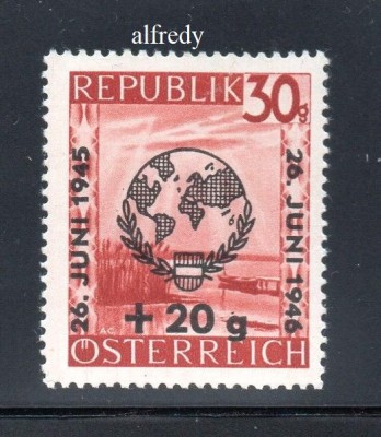AUSTRIA 1946, ONU, supratipar, serie neuzata, MNH foto