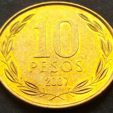 Moneda exotica 10 PESOS - CHILE, anul 2007 *cod 1549 = UNC!