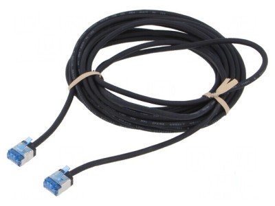 Patch cord U/FTP 6a 7,5m LSZH negru 32AWG foto