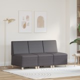 VidaXL Unitate Sofa Modulară Fără Brațe 3 pcs Gri 55 x 74 x 82 cm