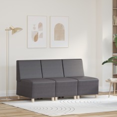 vidaXL Unitate Sofa Modulară Fără Brațe 3 pcs Gri 55 x 74 x 82 cm