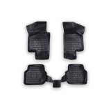 Covorase Auto Tip Tavita Cauciuc VW Jetta 6 2011-2017 ALM, Negre, Margine Inalta, Fara Miros, Fixare Podea