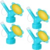 Set 4 Capace Stropitoare Plastic Forma Floare Albastru Galben - Accesorii Udare Plante, Gradina