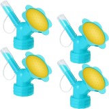 Set 4 Capace Stropitoare Plastic Forma Floare Albastru Galben - Accesorii Udare Plante, Gradina